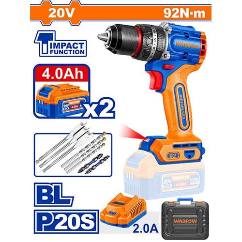شنيور ٩٢ نيوتن دقاق براشلس شامل ٢ بطاريه ٢٠ فولت ٤ امبير وشاحن وبنط وشنطه هديه