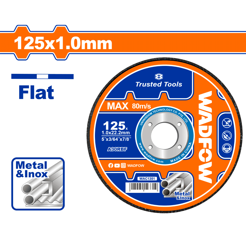 ديسك قص ستانليس 125mm(5")*1.0mm WADFOW WAC1351